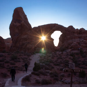 Sunburst through arch